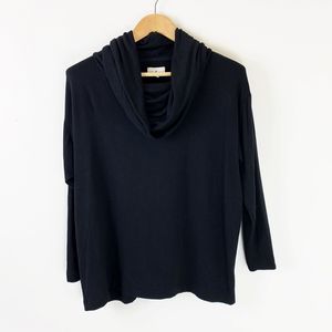 Lou + Grey Womens Cowl Neck Tunic Basic Top Black Signature Soft Long Sleeve XS